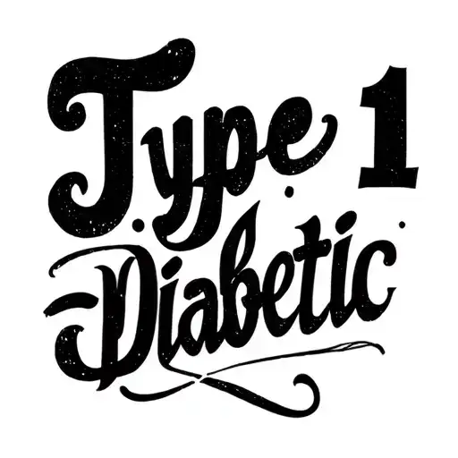"Type 1 Diabetic " text tattoo design idea