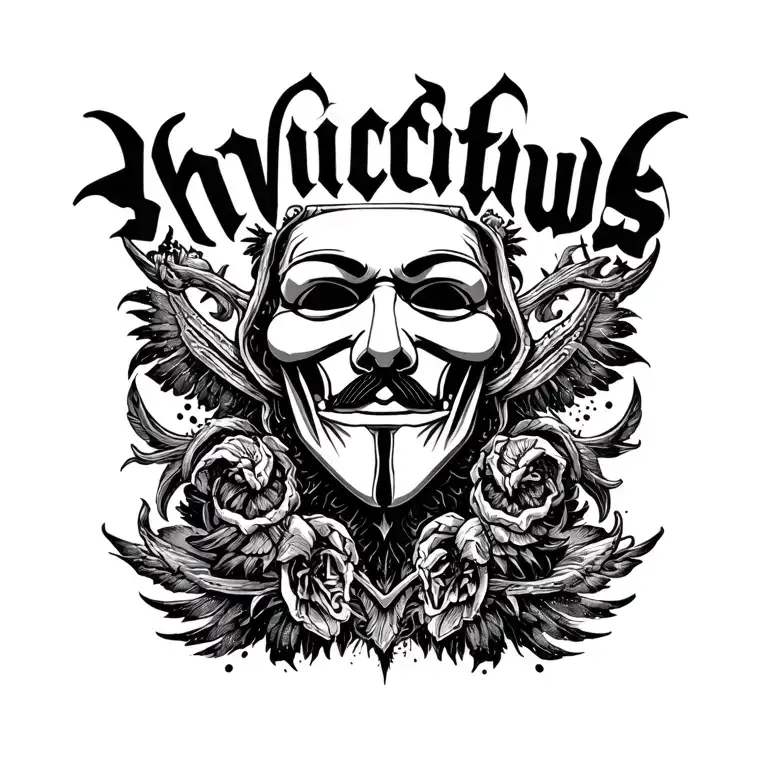 vendetta and Invictus text tattoo design idea