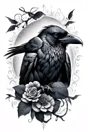 raven tattoo design idea