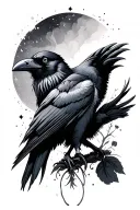 raven tattoo design idea