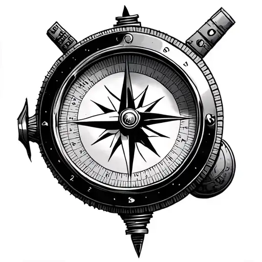 Airplane Compass tattoo design idea