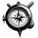 Airplane Compass tattoo design idea