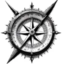 Airplane Compass tattoo design idea