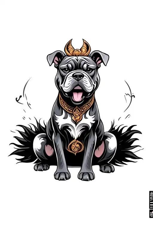 fu dog tattoo design idea