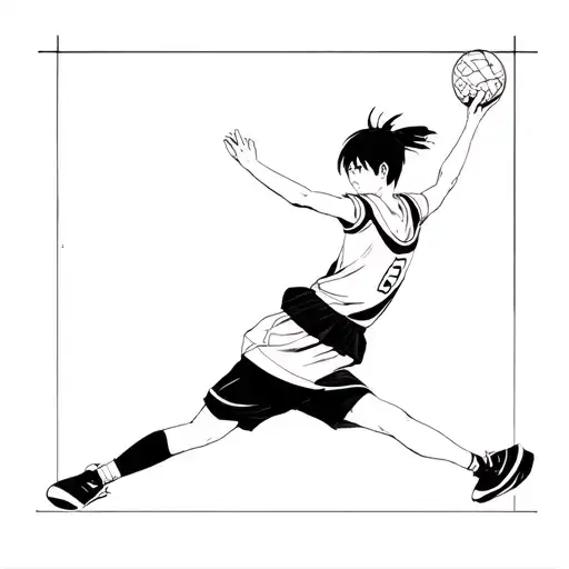 Hinata from haikyuu hinata hitting a ball tattoo design idea
