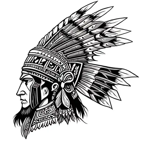 Aztec warrior band tattoo design idea