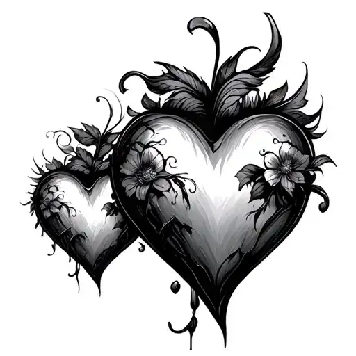 Double Heart tattoo design idea