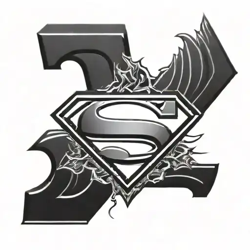 superman logo with superman  tattoo design idea