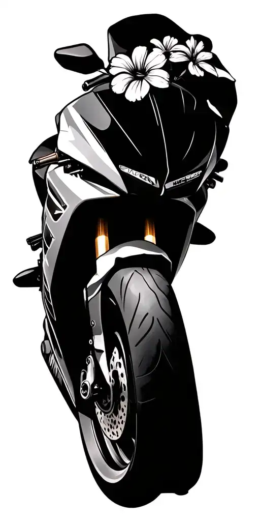 hawaii flowers yamaha r1 tattoo design idea