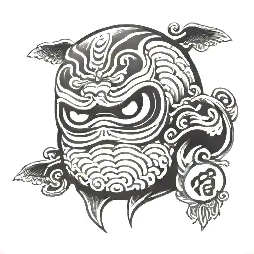 Daruma doll tattoo design idea