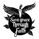 saved by grace through faith tattoo design idea