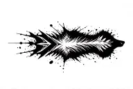 wolf paint splatter tattoo design idea