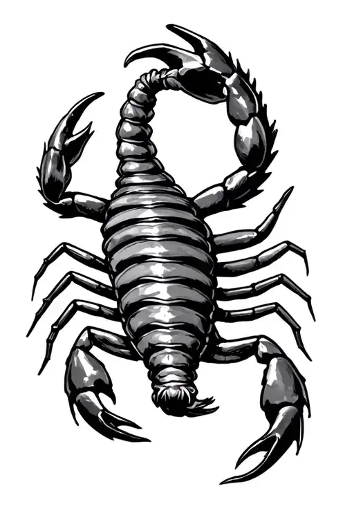 Scorpion and black and white tank tattoo design idea