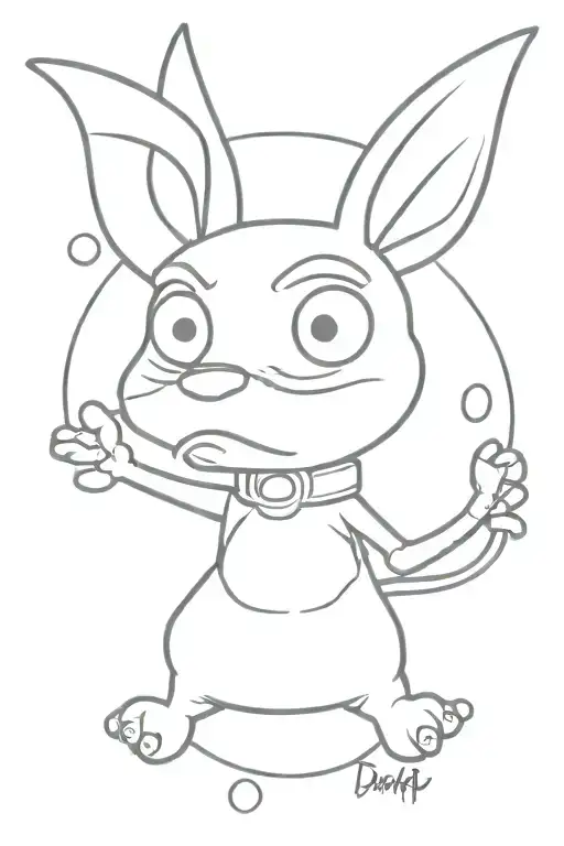 A minimalist tattoo featuring symbols from Dbz, courage the cowardly dog, and grim adventures of billy and Mandy tattoo design idea