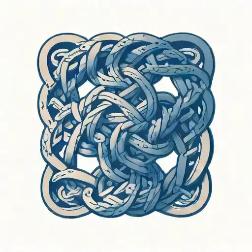 viking knotwork intertwined tattoo design idea
