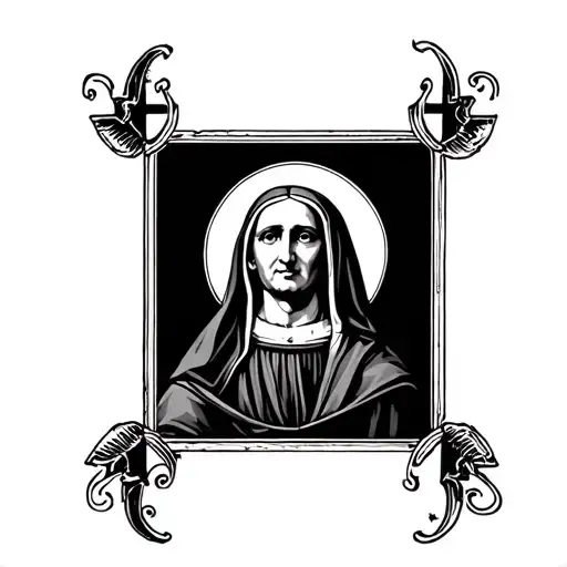 list of names of saints. Thomas Aquinas, Cecilia, Teresa of Avila, Fulton Sheen, Teresa of Calcutta tattoo design idea
