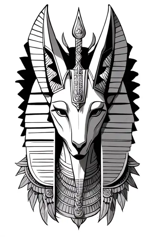 Anubis Horus surrounded tattoo design idea