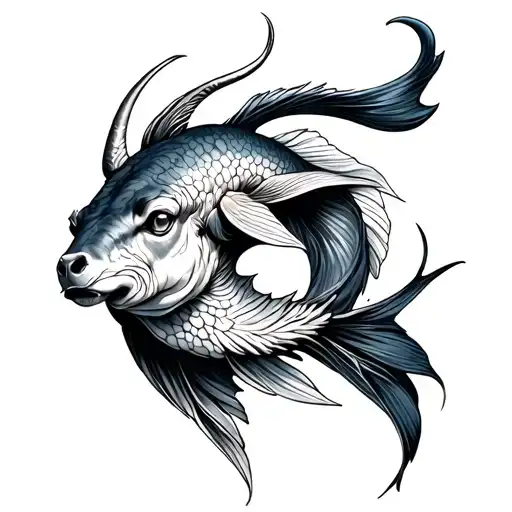 Pisces Taurus tattoo design idea