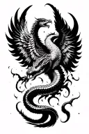 cobra phoenix rising from the ashes tattoo design idea