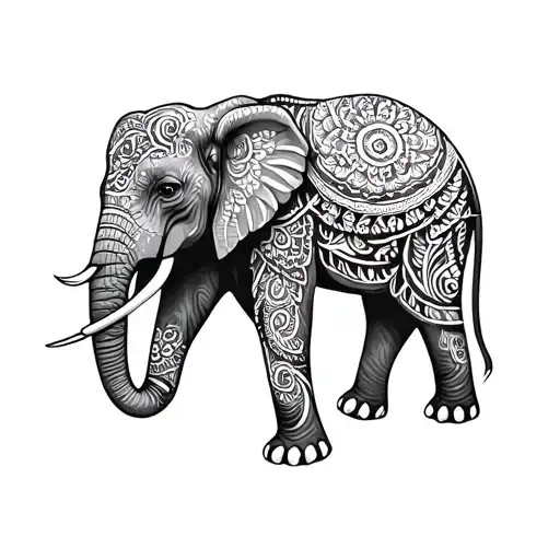 Mandala Elephant tattoo design idea