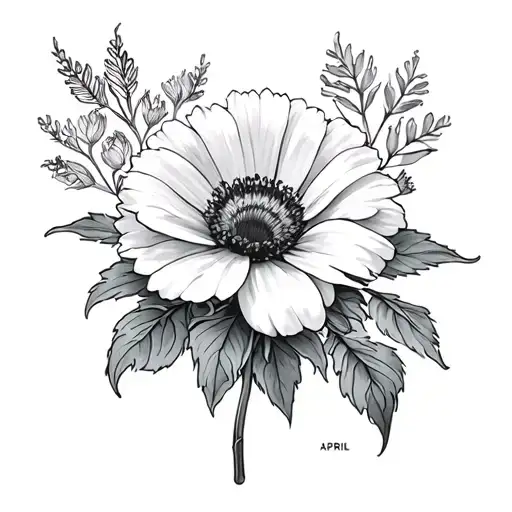 September And April Birth Flower tattoo design idea