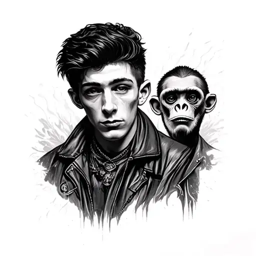 arctic monkeys tattoo, horror style tattoo design idea