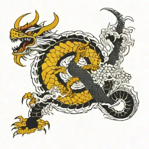 dragon number 8 tattoo design idea
