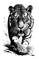 tiger walking tattoo design idea