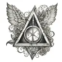 barita de harry potter deathly hallows tattoo design idea