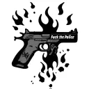 New South Wales police logo with fuck the police and bullet holes with flames tattoo design idea