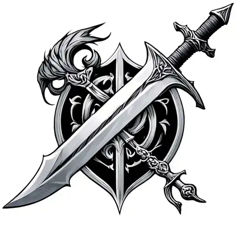 sword excalibur cornwall tattoo design idea