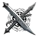 sword excalibur cornwall tattoo design idea