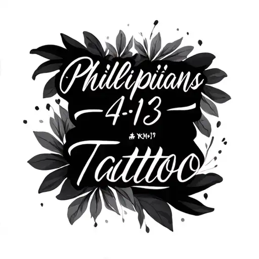 Philippians 4:13 written in cursive tattoo design idea