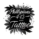 Philippians 4:13 written in cursive tattoo design idea