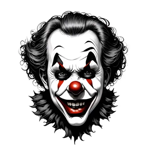 art the clown face tattoo design idea