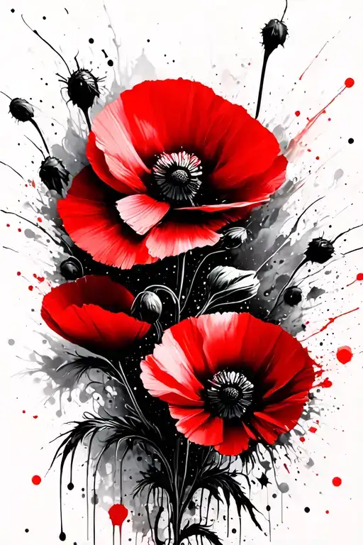 Wild poppies tattoo design idea