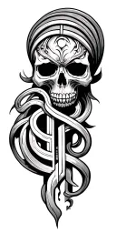 Minatar Skull Labyrinth tattoo design idea