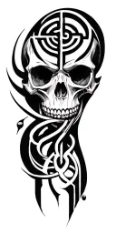 Minatar Skull Labyrinth tattoo design idea