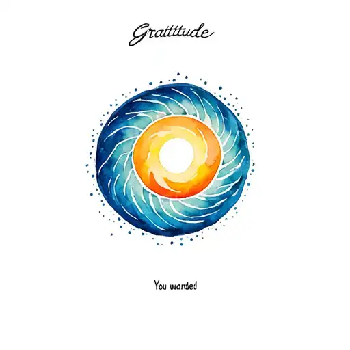 "Gratitude " gratitude spiral ocean sunrise You wandered tattoo design idea