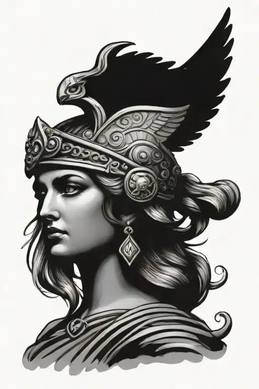athena greek goddess tattoo design idea