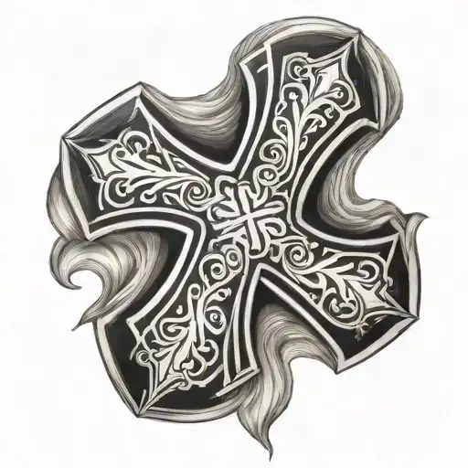 irish cross tattoo design idea