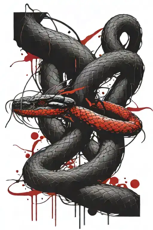 snake eating it's own tail tattoo design idea