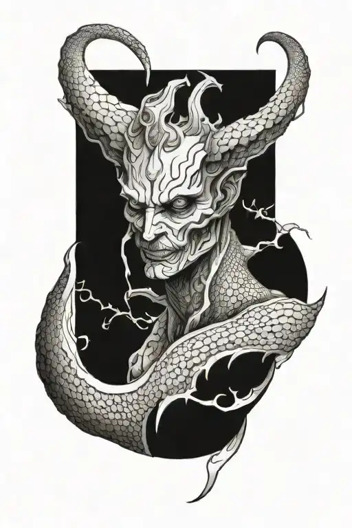 Demon tattoo design idea