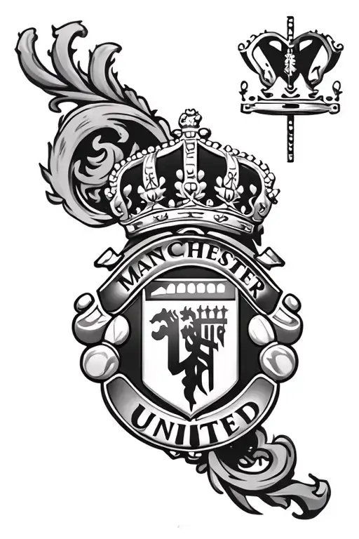 rest in piece Dad with manchester united logo and king richard the 3rd tattoo design idea