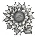 Sun rays and Sunflower represent wife name GAYE tattoo design idea