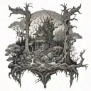 Haunted Forest tattoo design idea