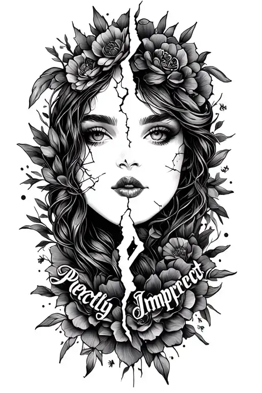 beautifully broken Perfectly Imperfect words with a feminine design around it. It would go on the backside of my forearm tattoo design idea
