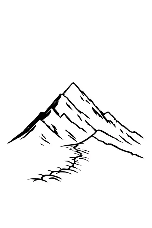 trail running mountain tattoo design idea