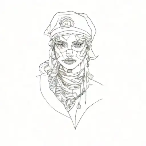 a girl wearing a bandana tattoo design idea