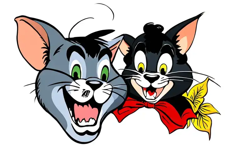 scarface and tom e jerry inspired tattoo tattoo design idea